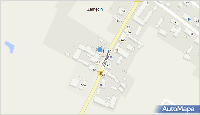 Zamęcin, Zamęcin, 53A, mapa Zamęcin