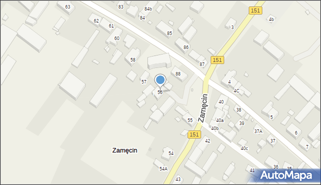 Zamęcin, Zamęcin, 56, mapa Zamęcin