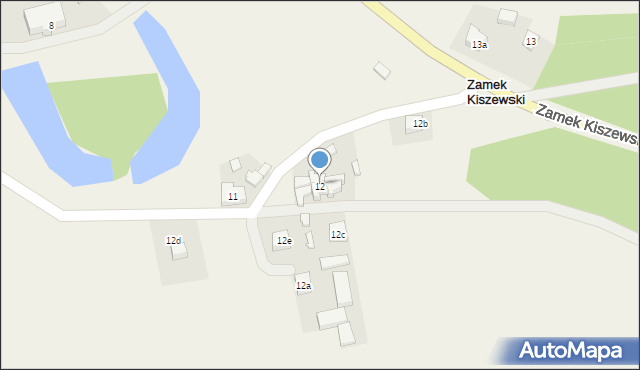 Zamek Kiszewski, Zamek Kiszewski, 12/2, mapa Zamek Kiszewski