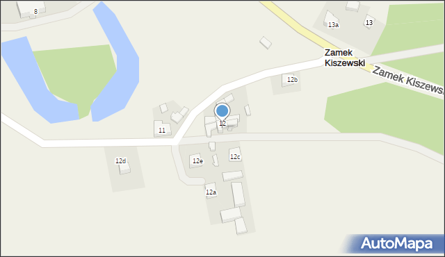 Zamek Kiszewski, Zamek Kiszewski, 12/5, mapa Zamek Kiszewski