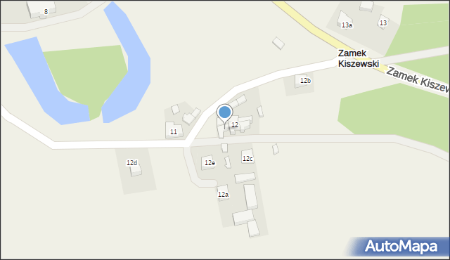 Zamek Kiszewski, Zamek Kiszewski, 12/6, mapa Zamek Kiszewski