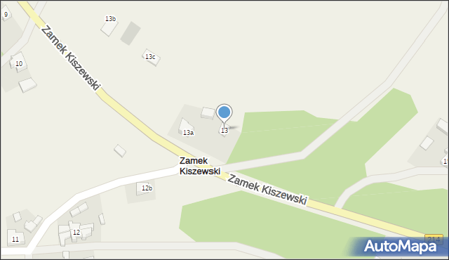 Zamek Kiszewski, Zamek Kiszewski, 13, mapa Zamek Kiszewski