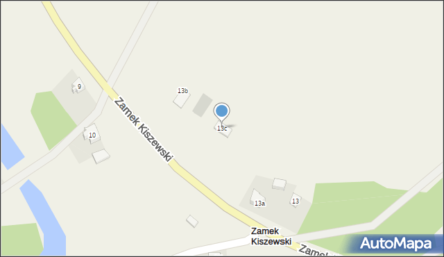 Zamek Kiszewski, Zamek Kiszewski, 13c, mapa Zamek Kiszewski