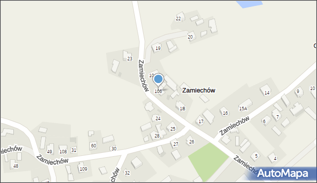 Zamiechów, Zamiechów, 106, mapa Zamiechów