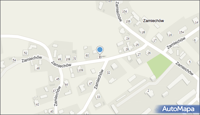 Zamiechów, Zamiechów, 30, mapa Zamiechów