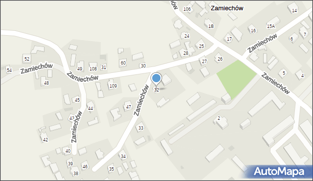 Zamiechów, Zamiechów, 32, mapa Zamiechów