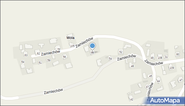 Zamiechów, Zamiechów, 55, mapa Zamiechów