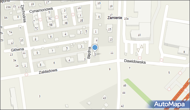 Zamienie, Zakładowa, 2, mapa Zamienie