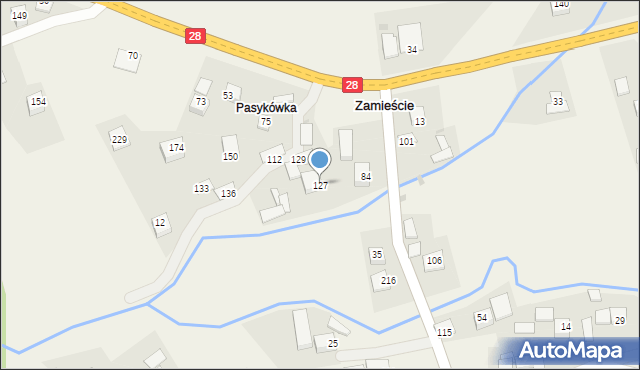 Zamieście, Zamieście, 127, mapa Zamieście