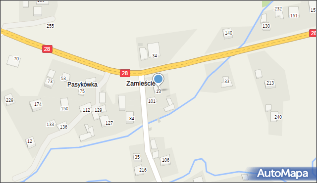 Zamieście, Zamieście, 13, mapa Zamieście