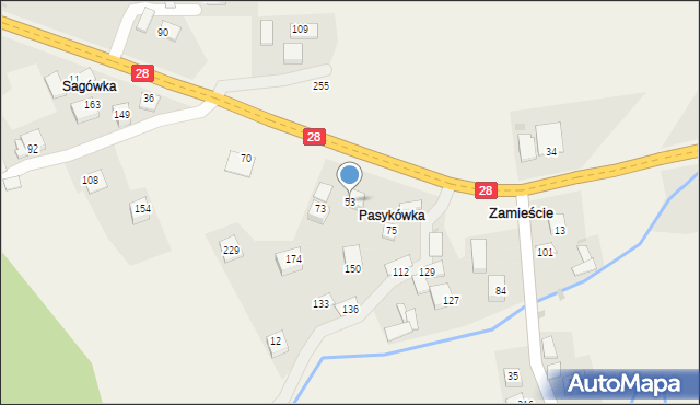 Zamieście, Zamieście, 53, mapa Zamieście