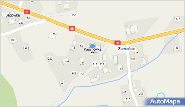 Zamieście, Zamieście, 75, mapa Zamieście