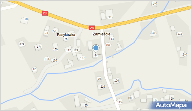 Zamieście, Zamieście, 84, mapa Zamieście