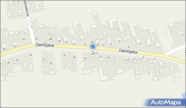 Zamłynie, Zamojska, 23, mapa Zamłynie