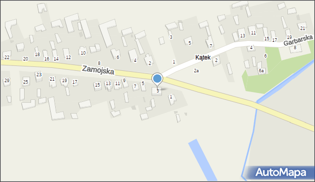 Zamłynie, Zamojska, 3, mapa Zamłynie