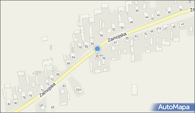 Zamłynie, Zamojska, 61, mapa Zamłynie