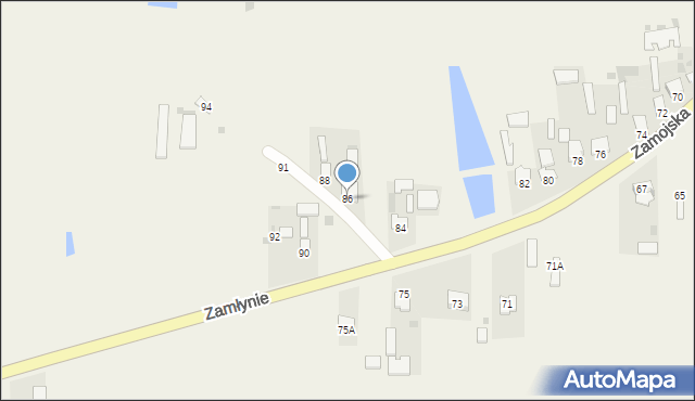 Zamłynie, Zamojska, 86, mapa Zamłynie