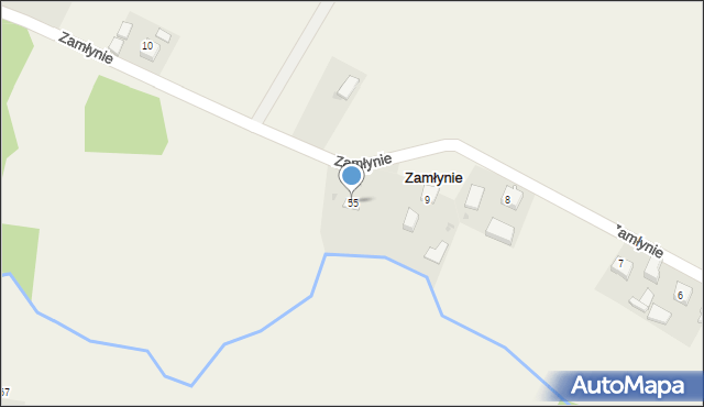 Zamłynie, Zamłynie, 55, mapa Zamłynie