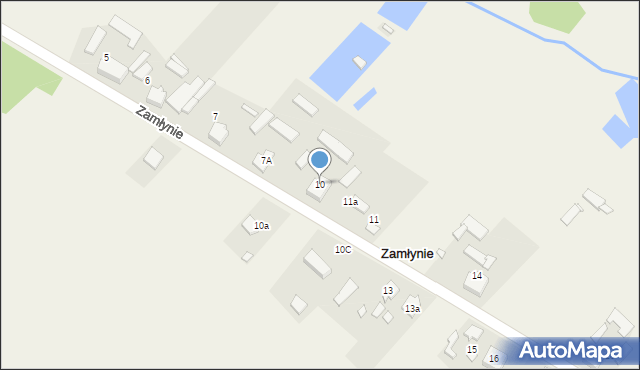 Zamłynie, Zamłynie, 10, mapa Zamłynie