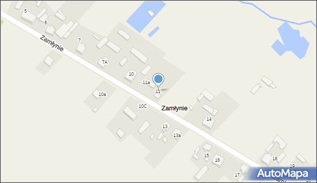 Zamłynie, Zamłynie, 11, mapa Zamłynie