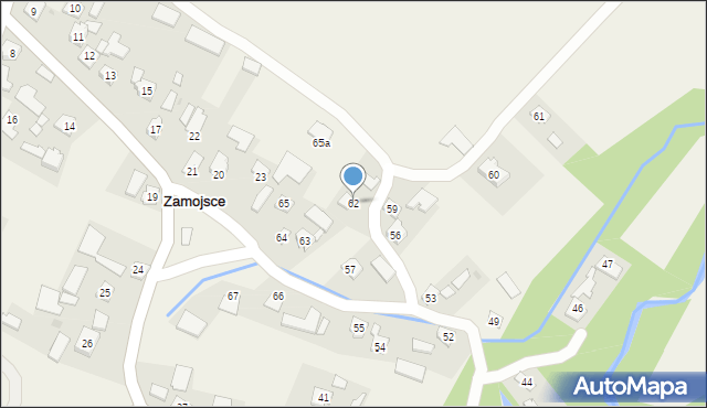 Zamojsce, Zamojsce, 62, mapa Zamojsce