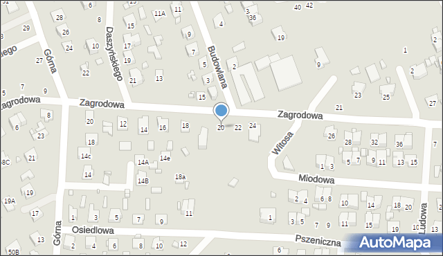 Zamość, Zagrodowa, 20, mapa Zamościa