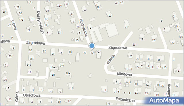 Zamość, Zagrodowa, 22, mapa Zamościa