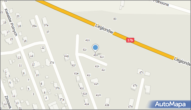 Zamość, Zagrodowa, 41u, mapa Zamościa