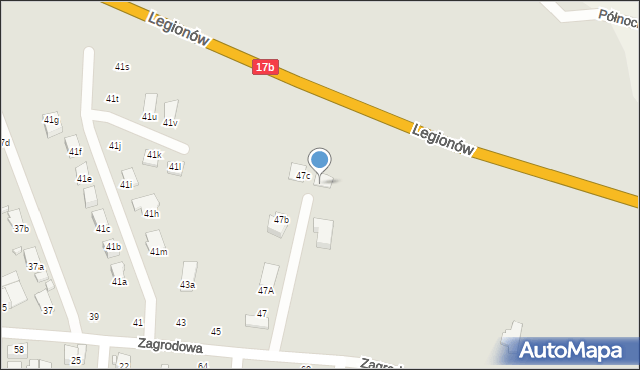 Zamość, Zagrodowa, 47d, mapa Zamościa