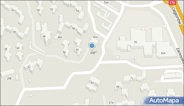 Zamość, Zamoyskiego Jana, hetm., 60B, mapa Zamościa
