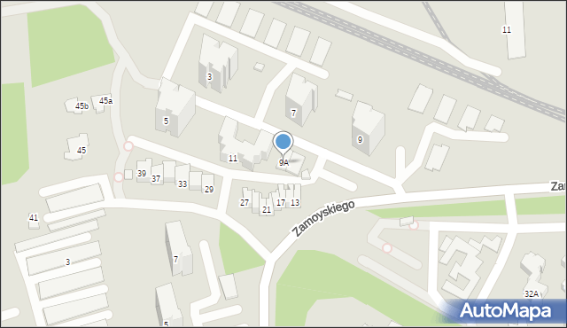 Zamość, Zamoyskiego Jana, hetm., 9A, mapa Zamościa