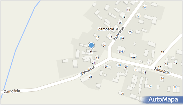 Zamoście, Zamoście, 22, mapa Zamoście