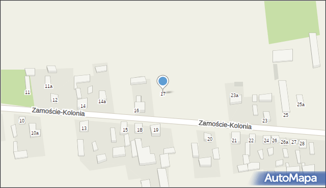 Zamoście-Kolonia, Zamoście-Kolonia, 17, mapa Zamoście-Kolonia