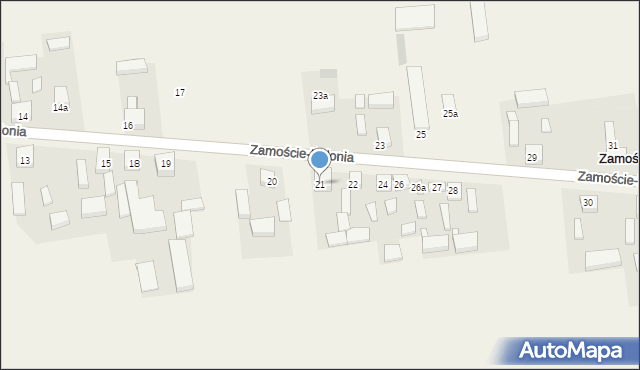 Zamoście-Kolonia, Zamoście-Kolonia, 21, mapa Zamoście-Kolonia