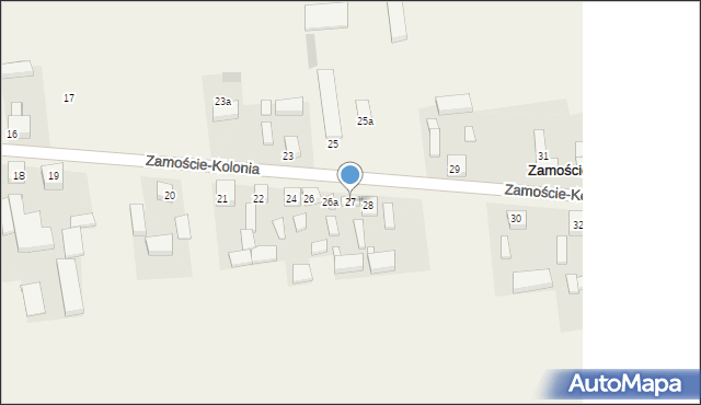 Zamoście-Kolonia, Zamoście-Kolonia, 27, mapa Zamoście-Kolonia