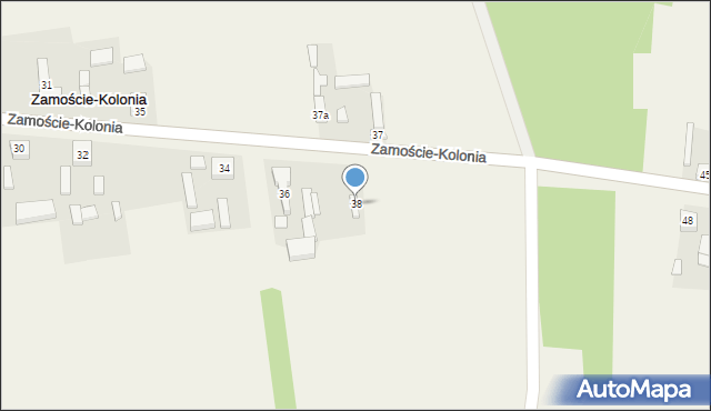 Zamoście-Kolonia, Zamoście-Kolonia, 38, mapa Zamoście-Kolonia