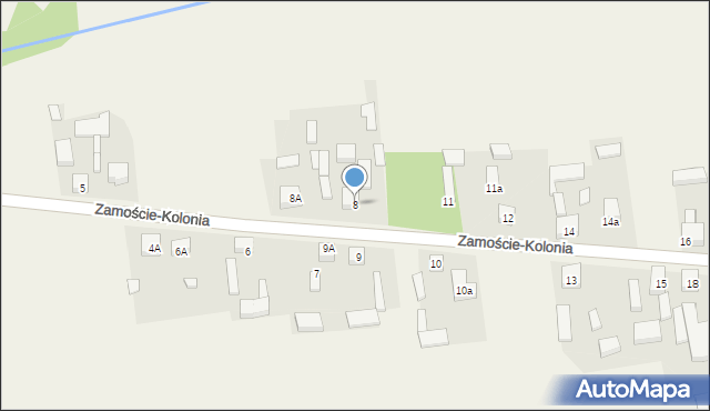 Zamoście-Kolonia, Zamoście-Kolonia, 8, mapa Zamoście-Kolonia