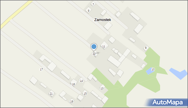 Zamostek, Zamostek, 12, mapa Zamostek