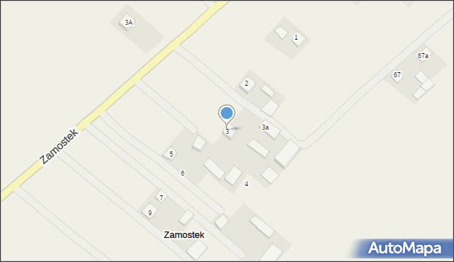 Zamostek, Zamostek, 3, mapa Zamostek