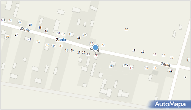 Zanie, Zanie, 21, mapa Zanie