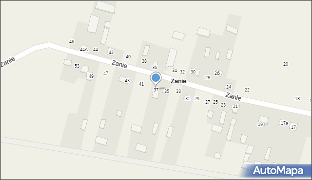 Zanie, Zanie, 37, mapa Zanie