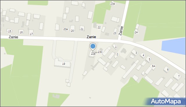 Zanie, Zanie, 22a, mapa Zanie