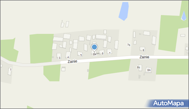 Zanie, Zanie, 6A, mapa Zanie