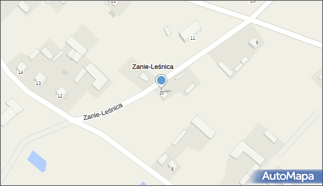 Zanie-Leśnica, Zanie-Leśnica, 10, mapa Zanie-Leśnica