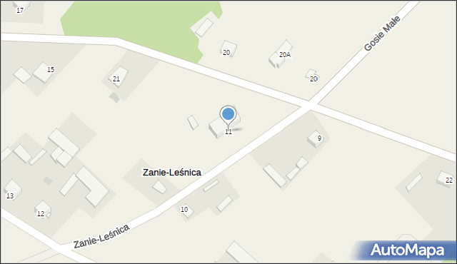 Zanie-Leśnica, Zanie-Leśnica, 11, mapa Zanie-Leśnica