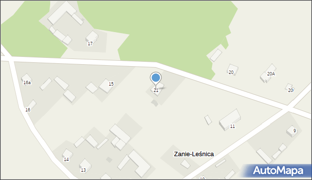 Zanie-Leśnica, Zanie-Leśnica, 21, mapa Zanie-Leśnica