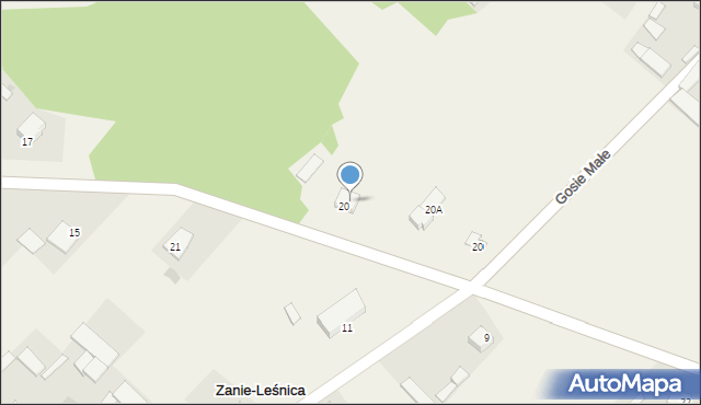 Zanie-Leśnica, Zanie-Leśnica, 22, mapa Zanie-Leśnica