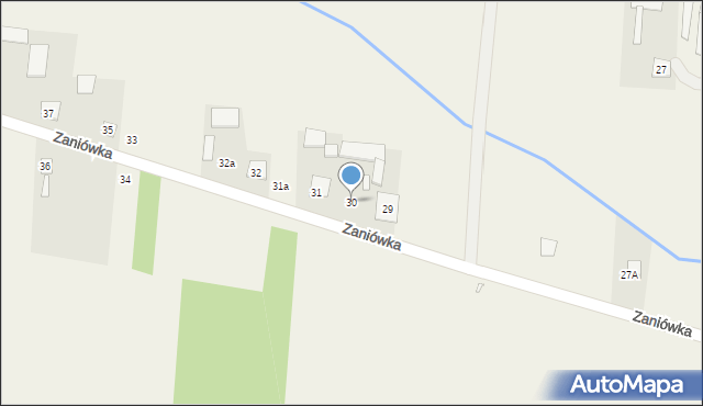 Zaniówka, Zaniówka, 30, mapa Zaniówka