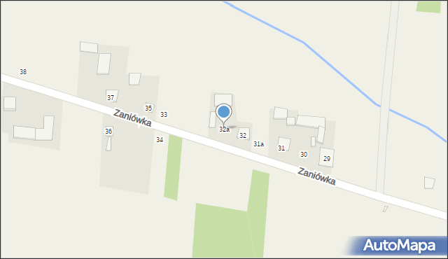 Zaniówka, Zaniówka, 32a, mapa Zaniówka