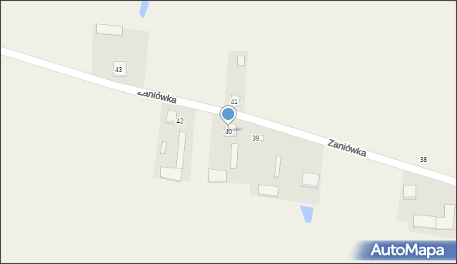 Zaniówka, Zaniówka, 40, mapa Zaniówka